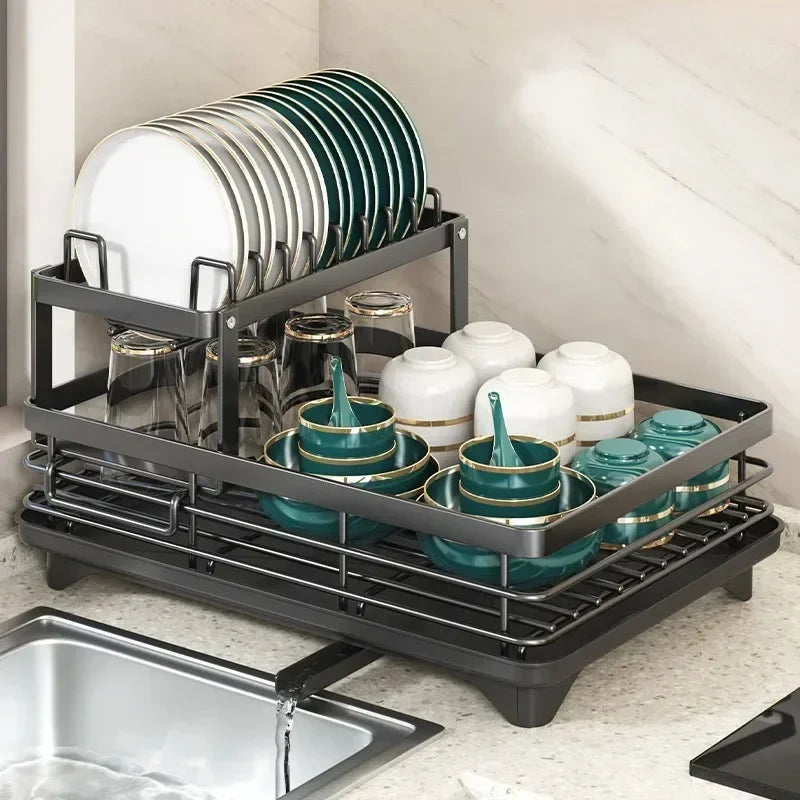 Adjustable Dish Drying Rack Organizer