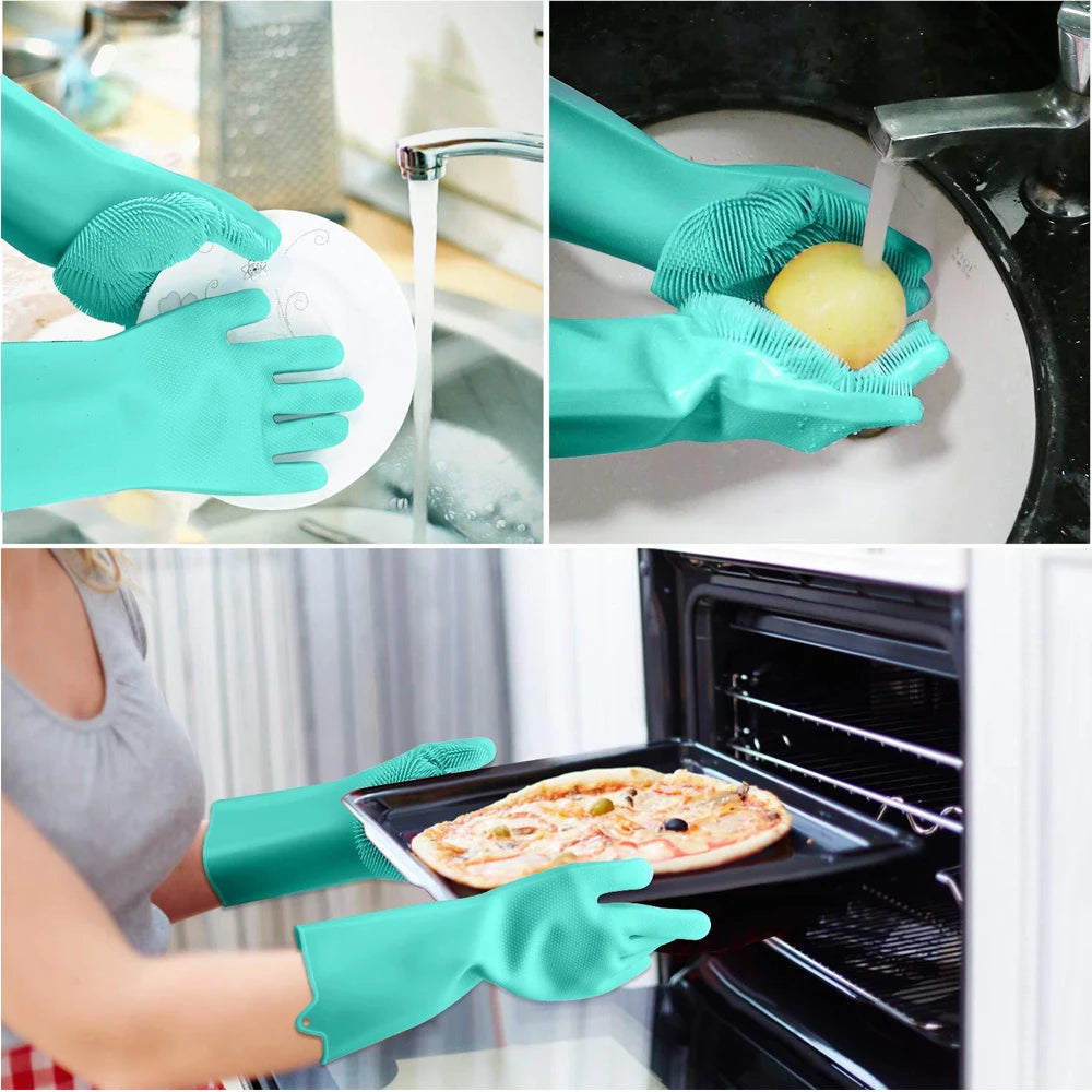 Magic Silicone Dishwashing Cleaning Gloves