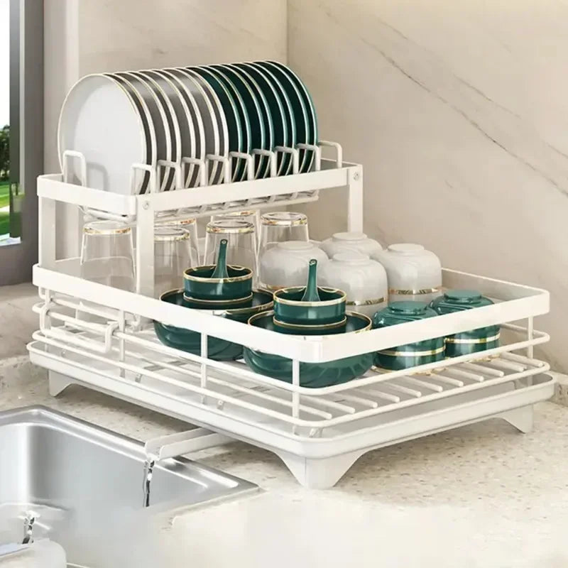 Adjustable Dish Drying Rack Organizer