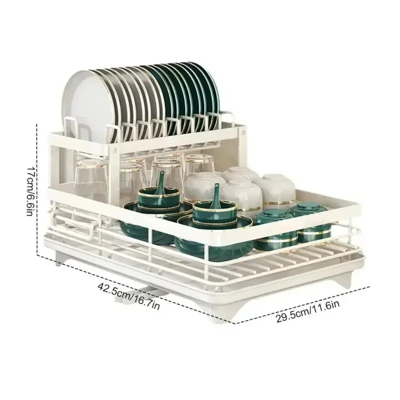 Adjustable Dish Drying Rack Organizer