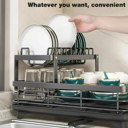 Adjustable Dish Drying Rack Organizer